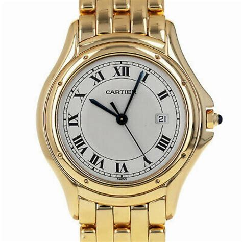 cartier gold watches for women|cartier women's watch black strap.